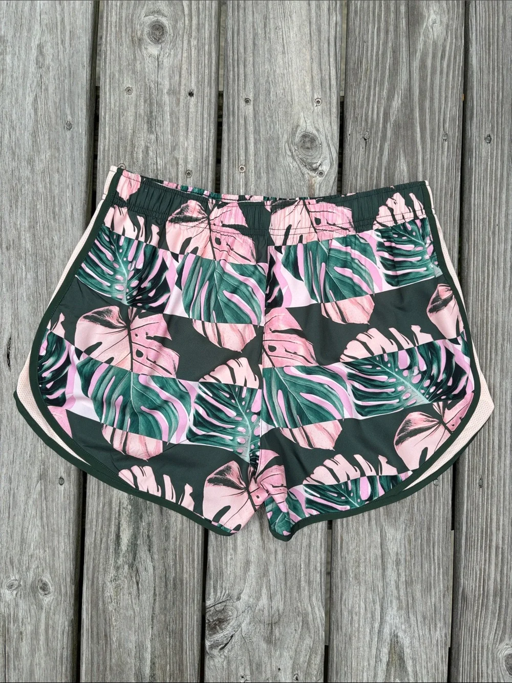 NIKE | Tropical Floral Pink Green Dri-FIT Tempo Running Track Shorts | Size M